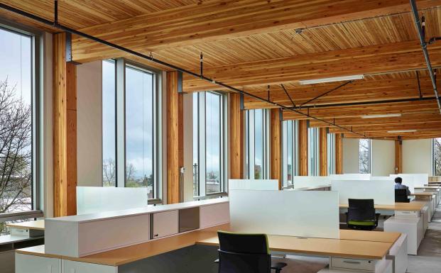 Alt træ, der er brugt i konstruktionen af Bullitt Center i Seattle, er 100 procent FSC